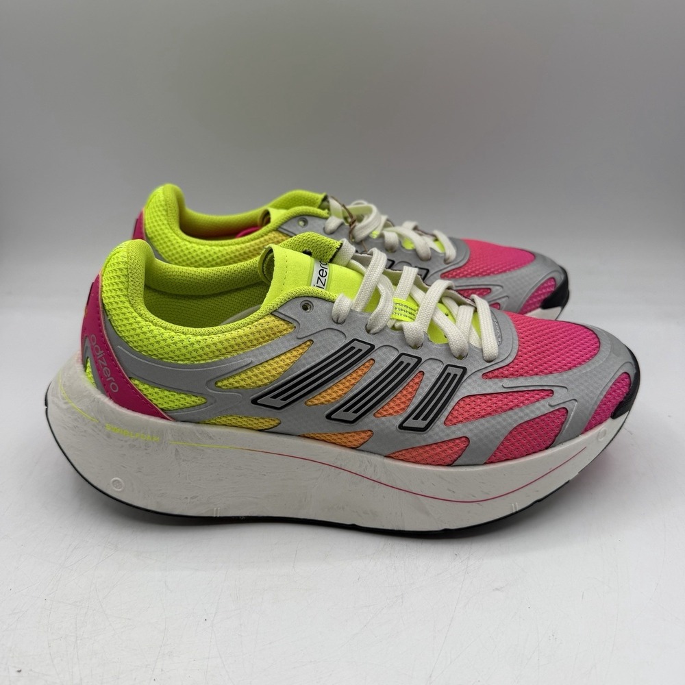 Adidas Adizero Aruku Running‎ Shoes Womens Sz 6 Shock Pink Solar Yellow JR6175